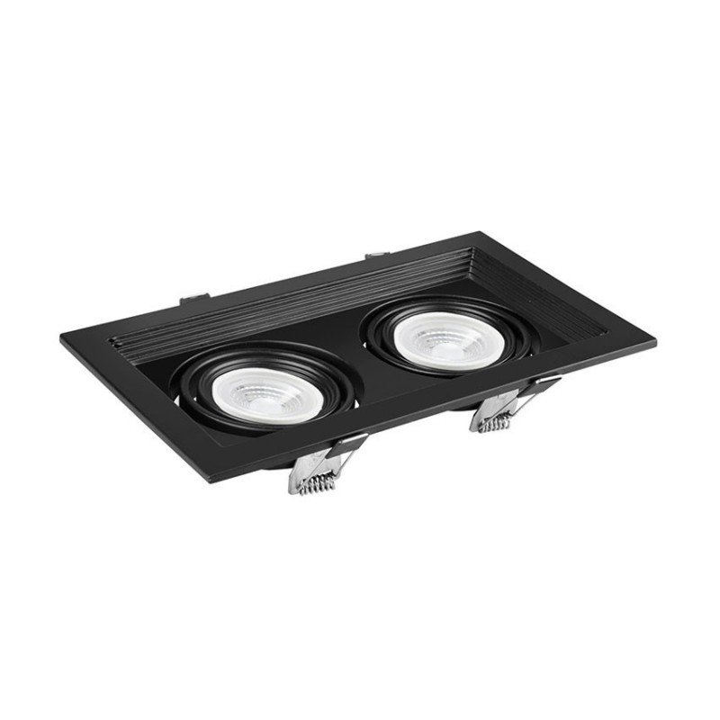 SPOT EMBUTIDO 2XAR111 OPTO II NEGRO GU10